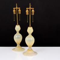 Pair of Murano Lamps, Manner of Barovier & Toso - Sold for $1,375 on 02-06-2021 (Lot 196).jpg